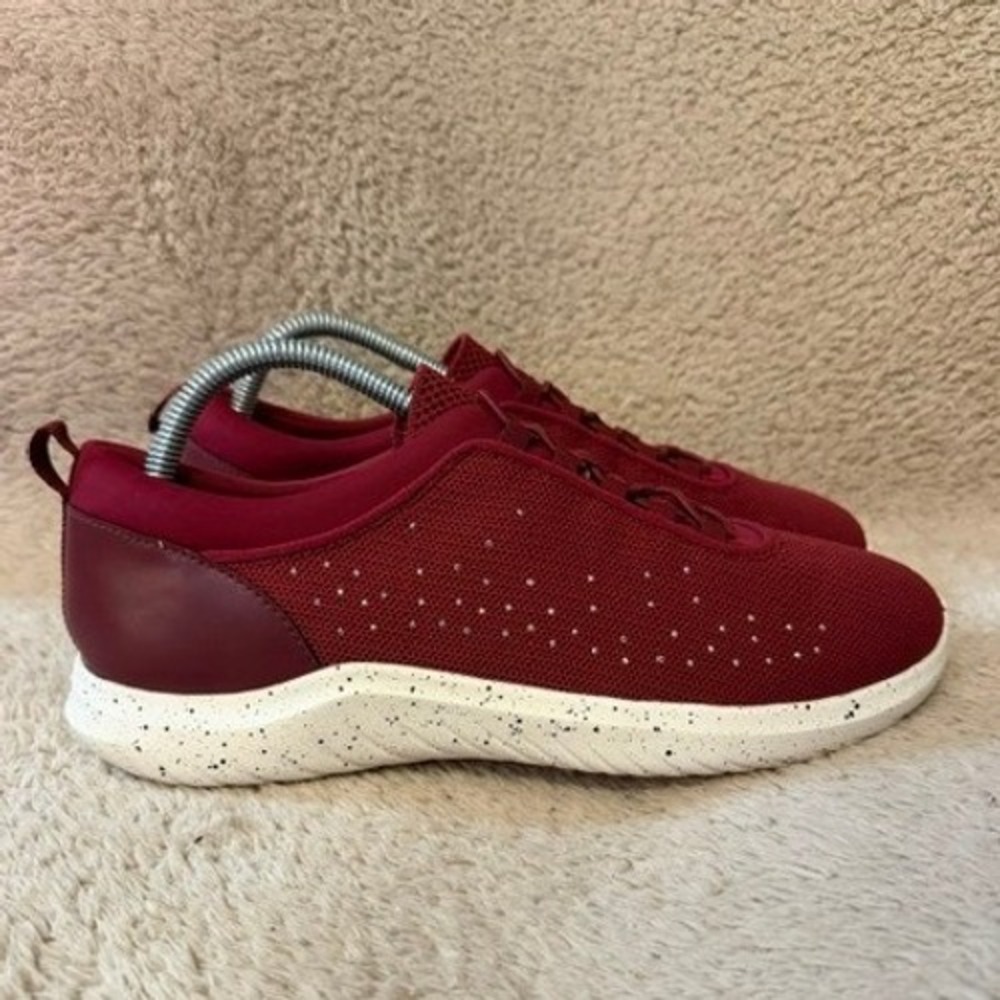 Clarks Cloudsteppers Burgundy Mesh Rhinestone Slip On Sneakers Womens 9.5 W